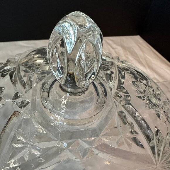 Anchor Hocking Star of David (EAPC) Glass Candy Dish with Lid Large Vintage - Picture 7 of 15